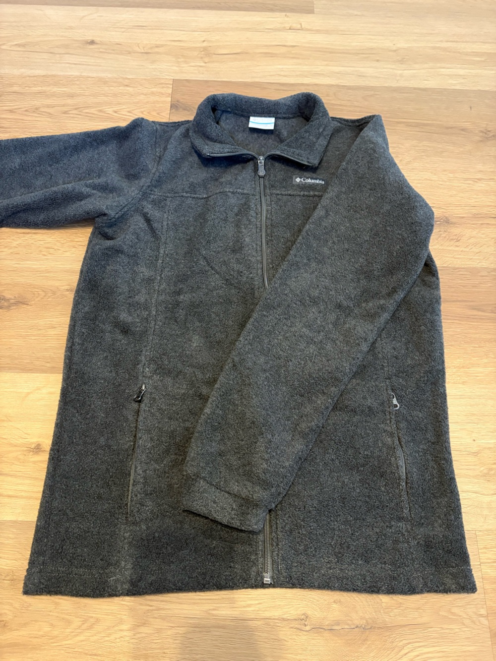 Columbia Charcoal Zip-Up Fleece Jacket Kids XL GUC